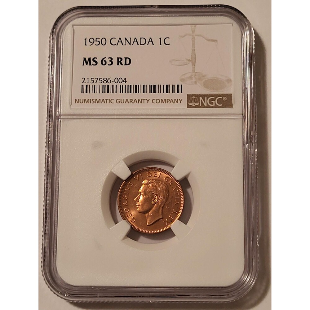 Canada George VI 1950 Cent MS63 RED NGC